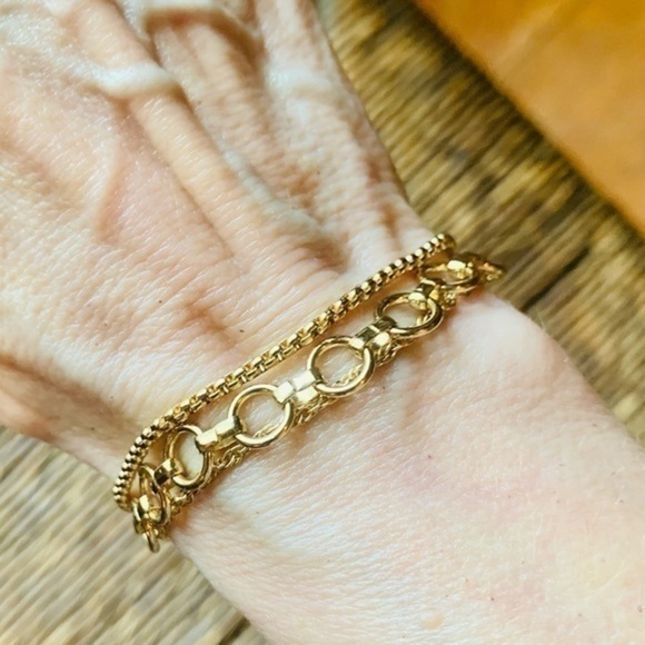 ✨💛 Gold Tone Three Chain Multi Chain Bracelet Slider ✨ - Picture 4 of 8
